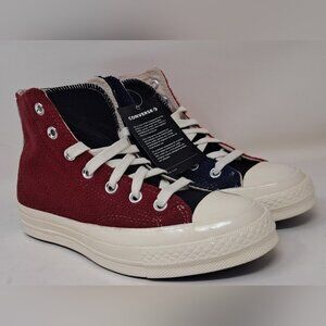 Converse Womens Chuck 70 Hi Top Upcycle Fleece 172267C Red Blue Black Gray 6 US